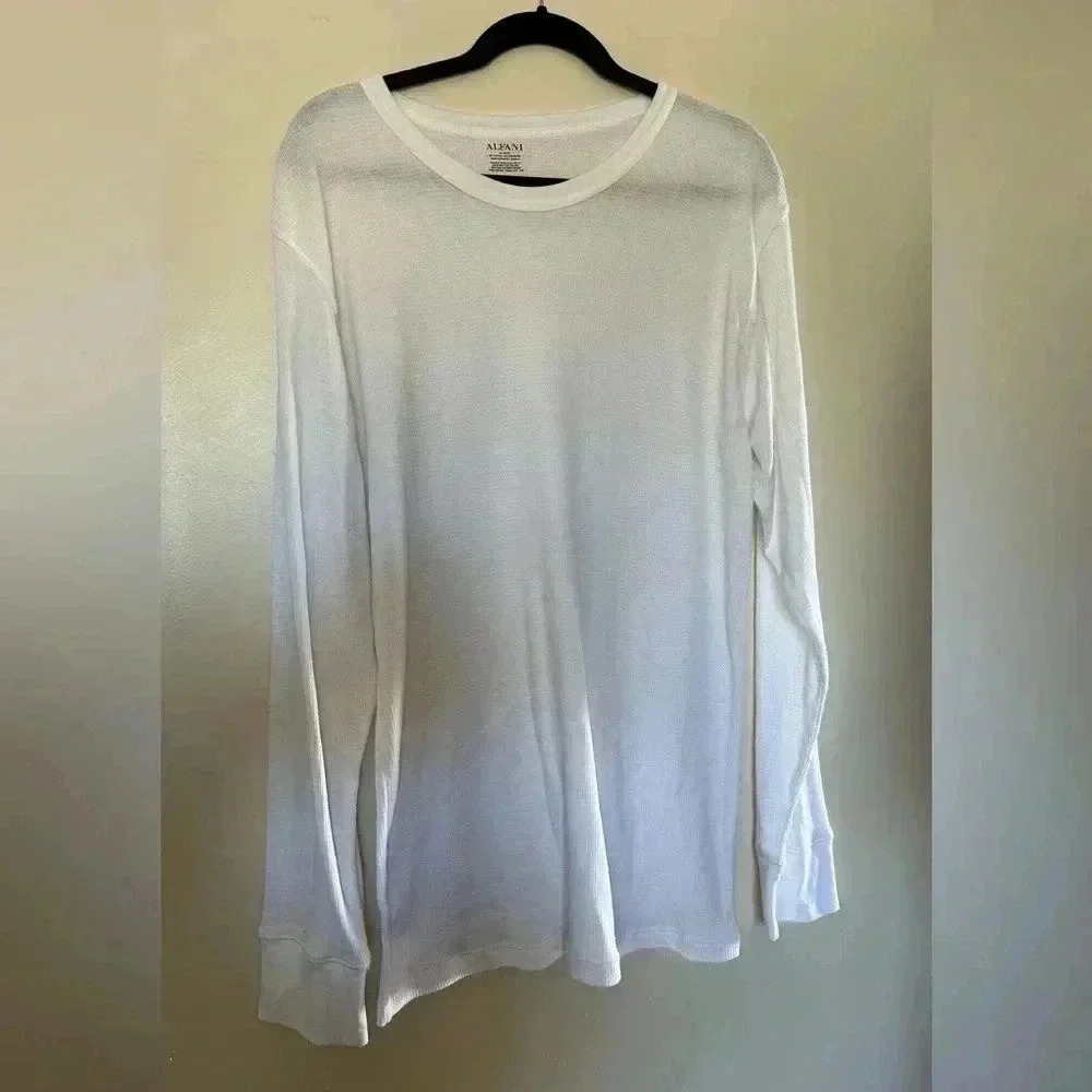 Big & Tall Men’s White Long Sleeve Thermal Shirt by Alfani